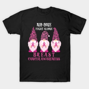 No one fight alone breast cancer awareness T-Shirt